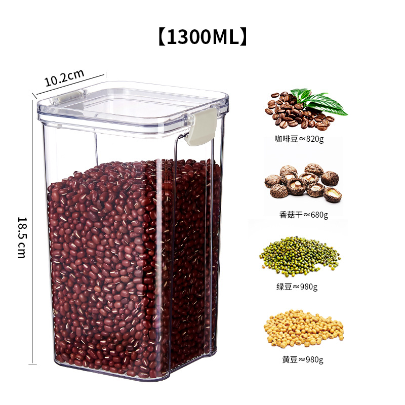 Tanque de sellado plástico de grado alimenticio dulces granos de café almacenamiento fresco caja de almacenamiento tanque de sellado a prueba de humedad cocina