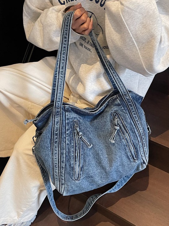 Bolso de hombro de mezclilla de nuevo estilo de moda transfronteriza 2025 bolso de mensajero de alta calidad de gran capacidad