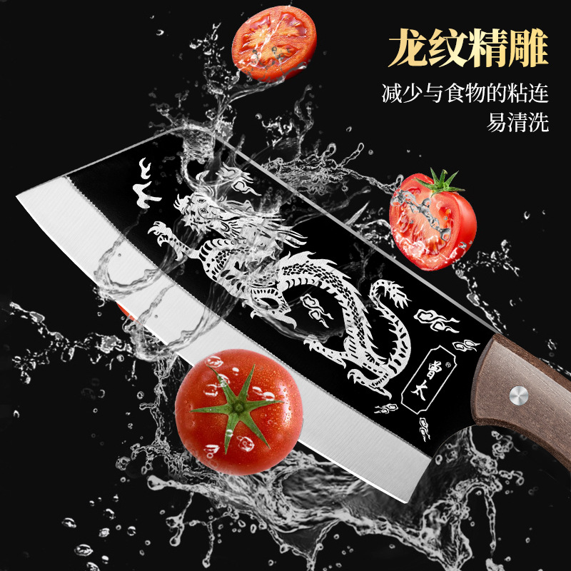 Corriendo ríos y lagos cuchillo de cocina forjado a mano patrón de dragón cuchillo de rebanar Acero inoxidable hogar afilado Cuchillo de cocina fábrica