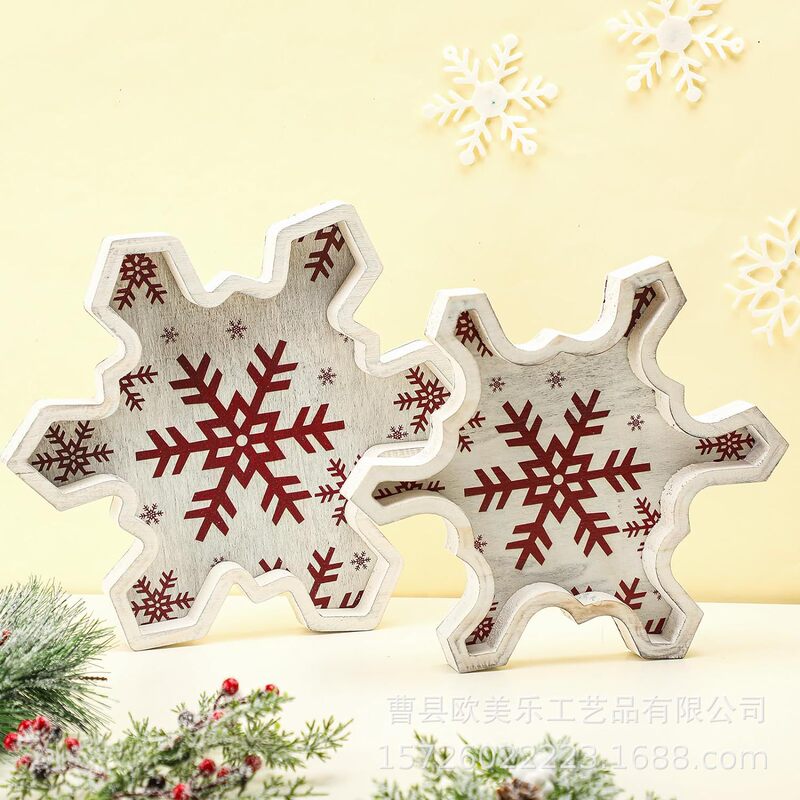 2 PCs wooden Christmas tray farmhouse table decoration serving nesting plate coffee candy snack appetizer tray 2 PCs wooden Christmas tray farmhouse table decoration serving nesting plate coffee candy snack appetizer tray