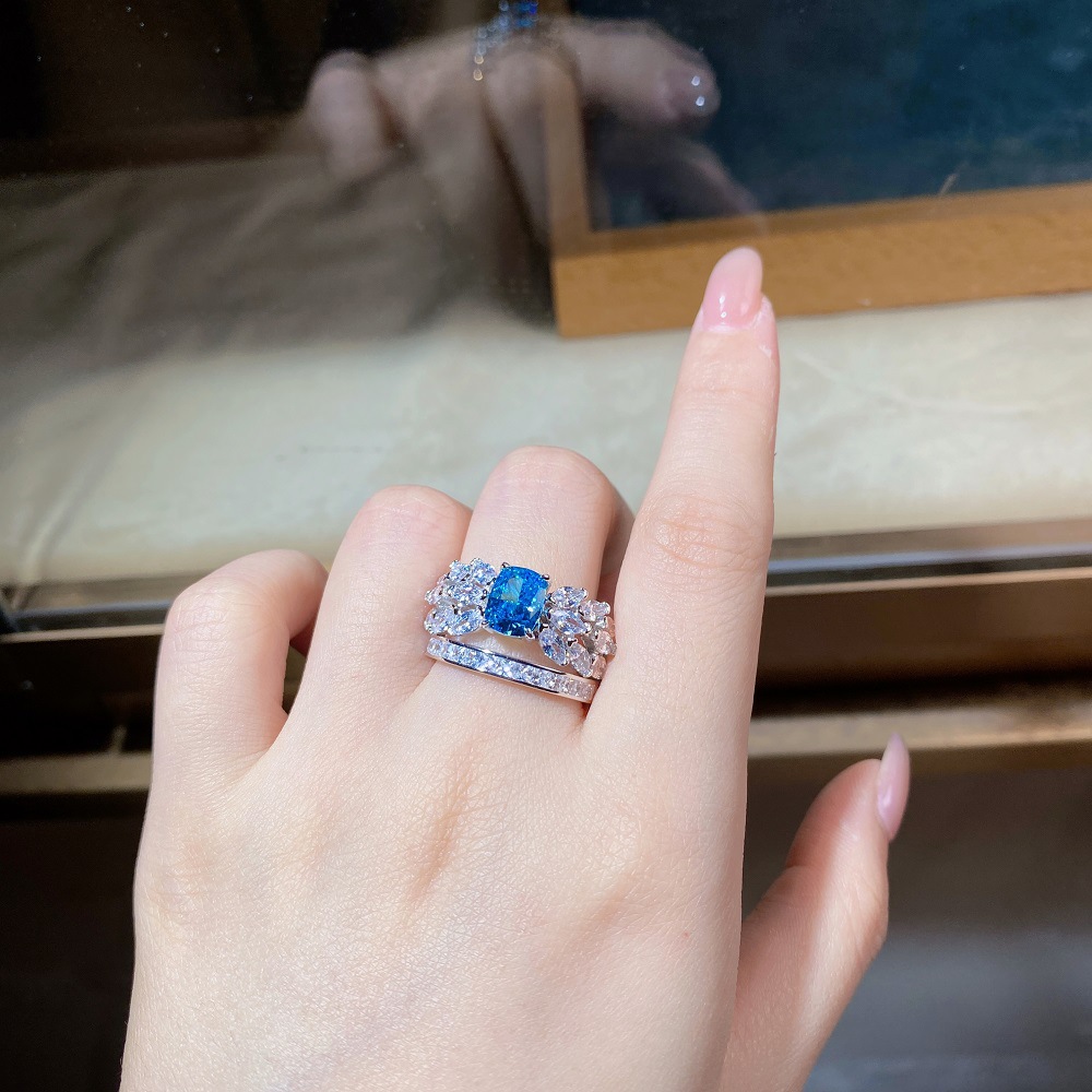 Fashion Butterfly Sterling Silver Inlay Zircon Rings 1 Piece