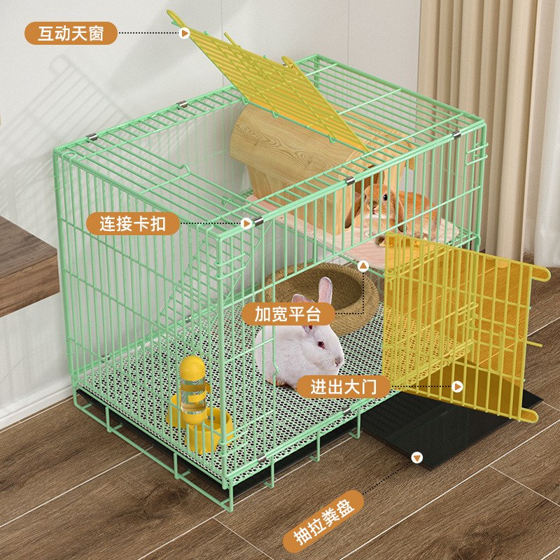 加密兔子笼子家用室内养兔多层双层可清粪幼兔笼猫笼栅栏养繁殖笼|undefined