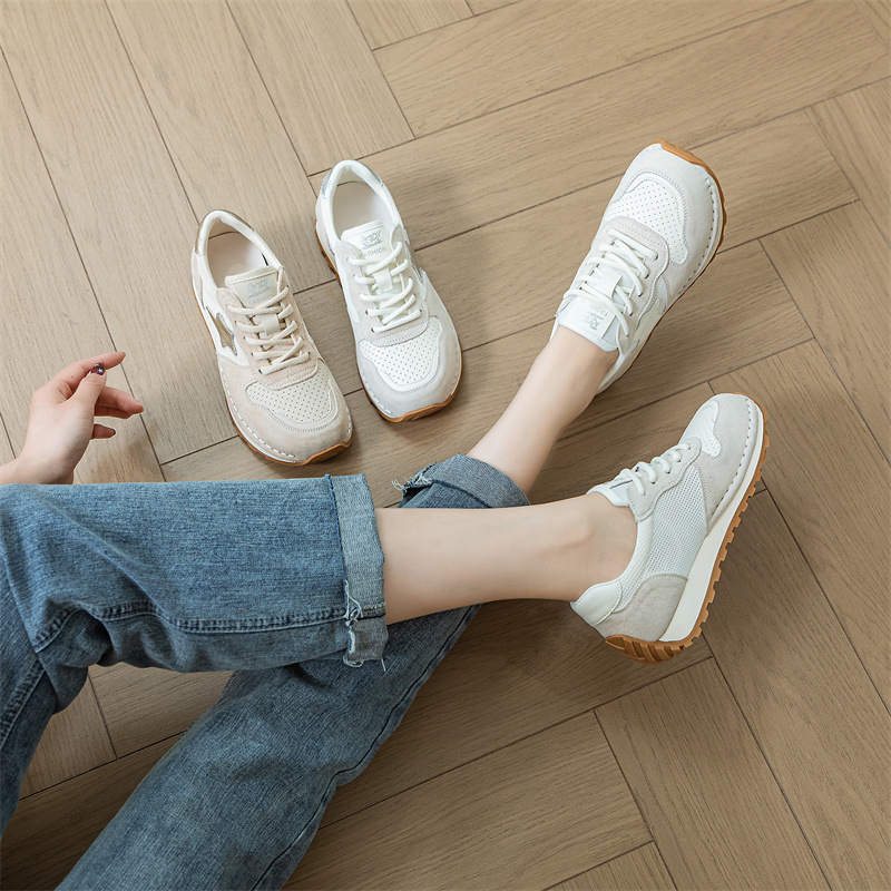 ccvv2024 Summer Mesh Shoes Women's Breathable Mesh Shoes Comfortable All-match Sports Mesh Shoes Thick Sole Cave Shoes Trendy