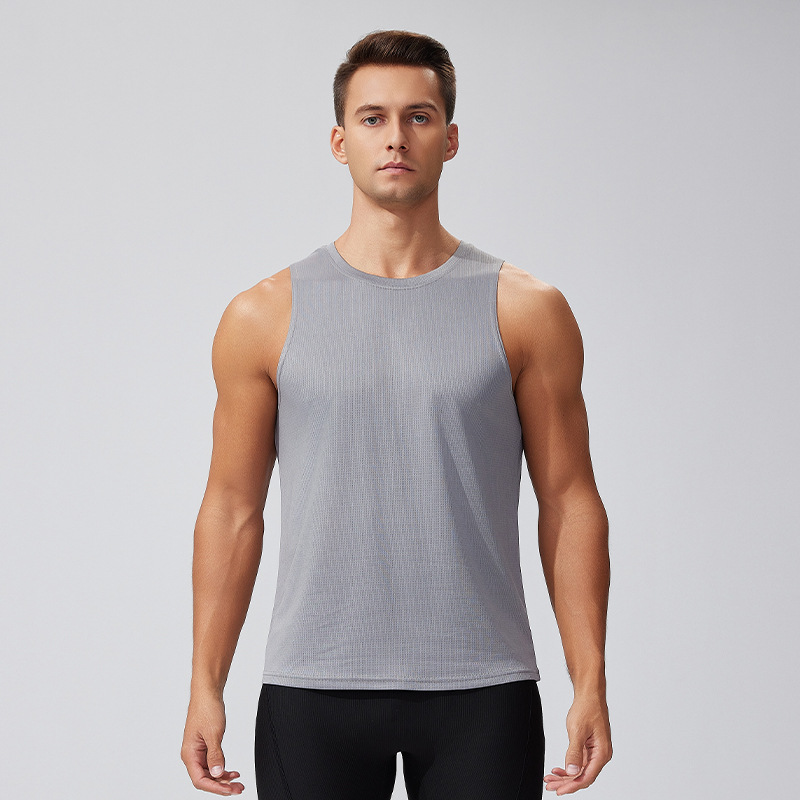 Chaleco de verano para hombre, deportes de fitness, camisa de fondo de secado rápido, carrera al aire libre, entrenamiento de baloncesto, ropa de secado rápido transpirable sin mangas