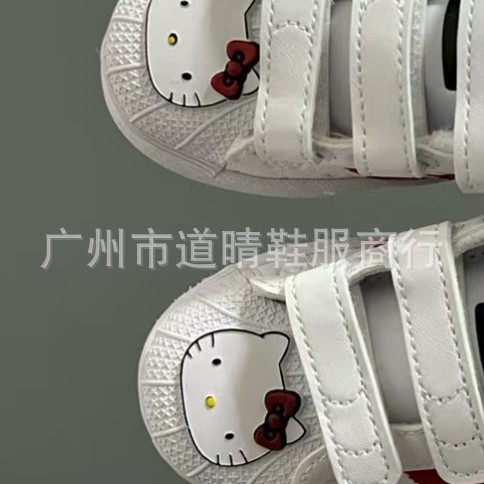 AA067 莆田鞋贝壳头ins 猫咪跨境魔术贴牛皮纯原韩版童鞋工厂直供|undefined