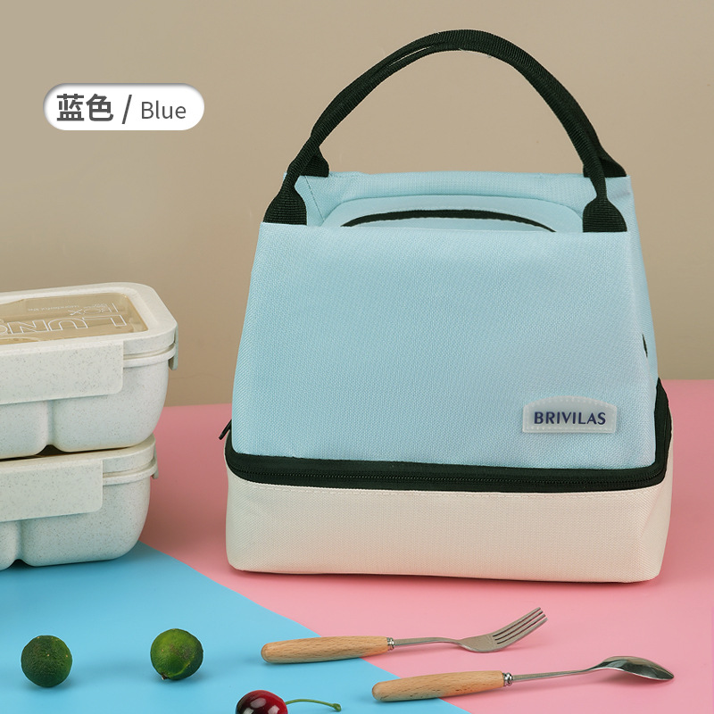 Bolsas de comidas etiquetadas transfronterizas bolsas de almuerzo de oficina portátiles bolsas de almuerzo de aislamiento térmico bolsas de almuerzo de tela Oxford