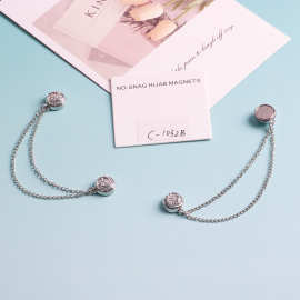 跨境热销头巾磁吸链条扣衣角打结扣强磁胸针丝巾防走光磁铁扣批发