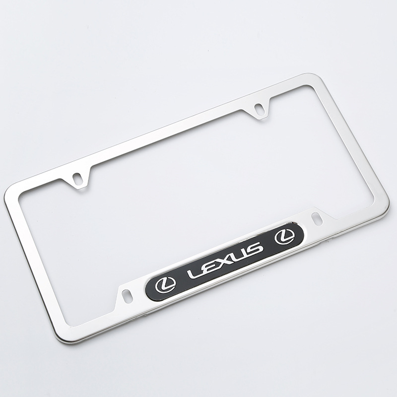 Marco de placa de matrícula de automóvil de comercio exterior al por mayor multi-Especificación de etiquetado Marco de placa de matrícula de acero inoxidable estándar americano transfronterizo