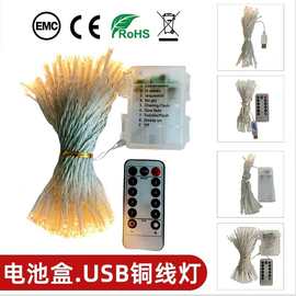 跨境usb电池盒灯串led遥控串灯氛围彩灯闪灯圣诞灯节日装饰灯批发