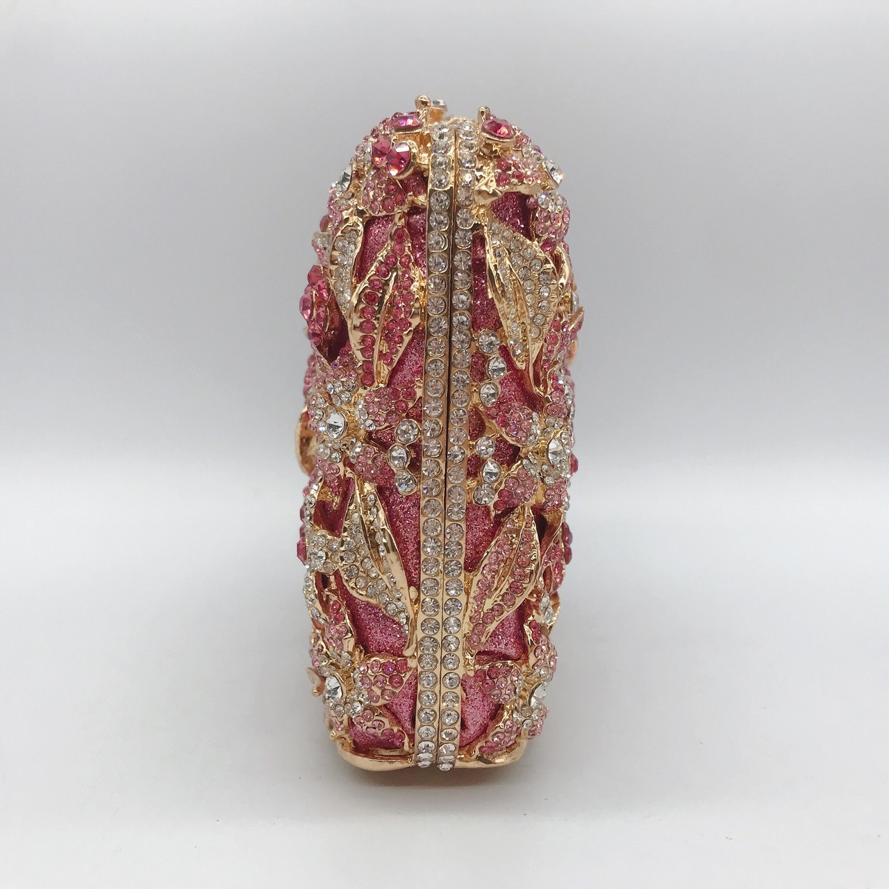 Selección estricta de diamantes transfronterizos bolsas de cena rosa pastel hueco bolsas de mujer bolsas de diamantes llenas bolsas de mano bolsas de vestido