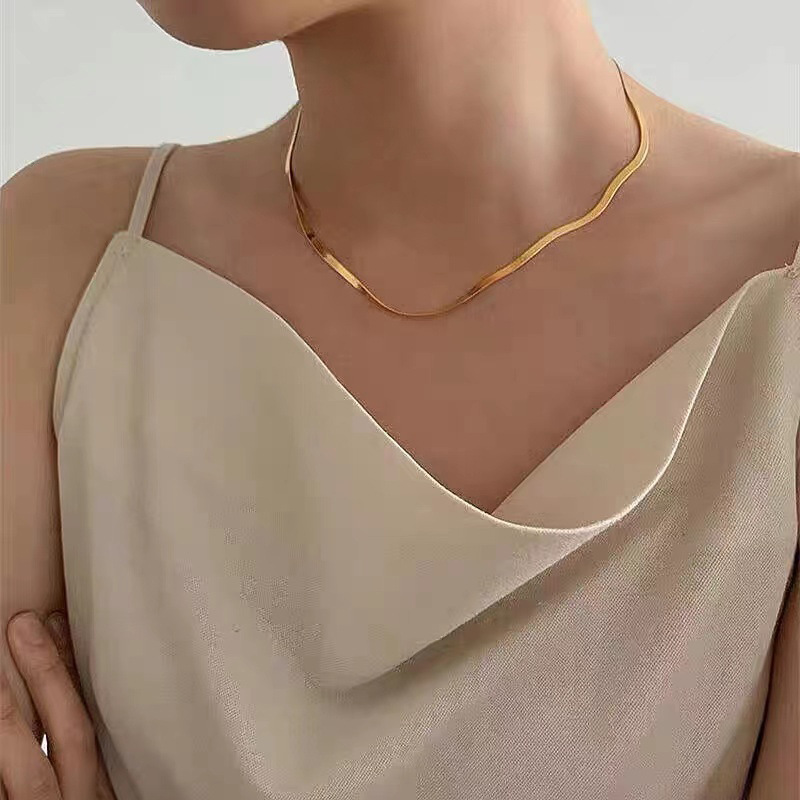 6g Weight 0.03µm-0.05µm Gold Plating Thickness PVD Coated Gold Plating Process Real Gold Plated Plating Material Necklace Classification 304 Stainless Steel Chain Material 16K Gold, White Gold Plated, Gold Plating Plating Color snake chain Chain Type PVD Coated Real Gold Plated 16K Gold White Gold Plated Gold Plating Geometric 304 Stainless Steel Fashion Waterproof Non Tarnish 304 Stainless Steel Necklace