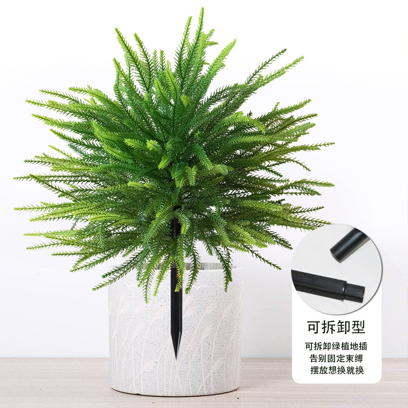 跨境亚马逊诺福克松地插手感软胶户外庭院仿真植物圣诞装饰摆件|undefined