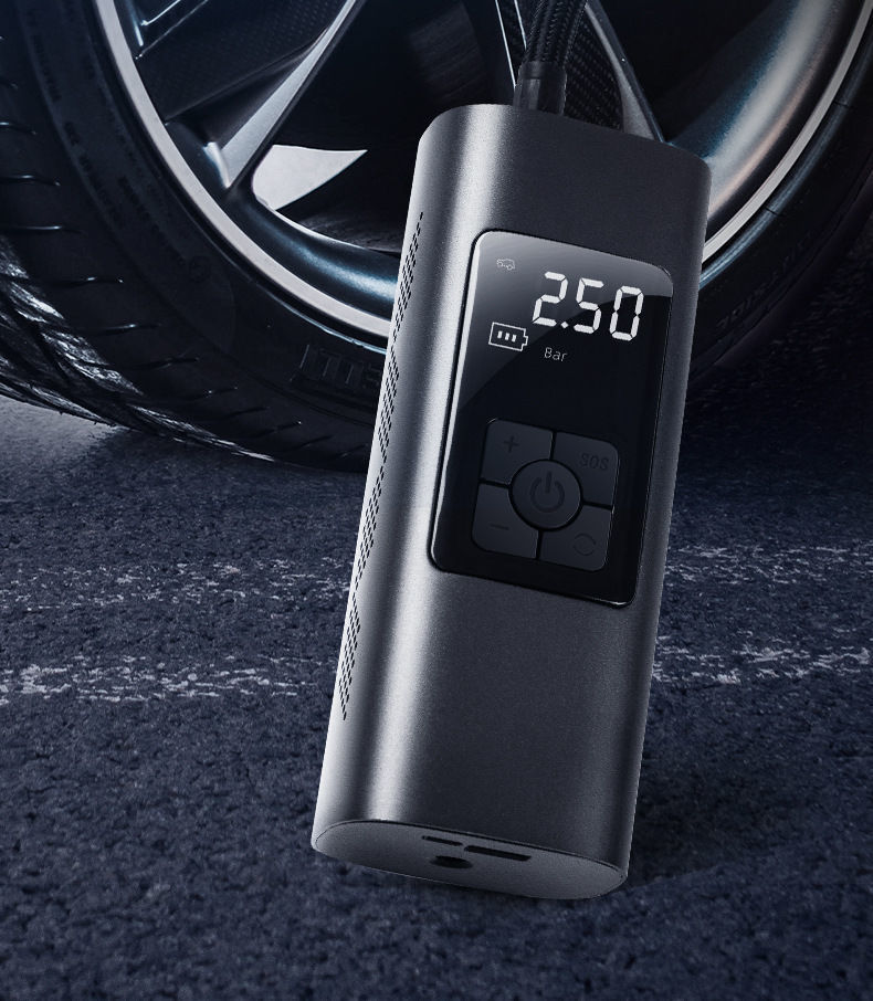 Car air pump digital display portable wireless air pump multifunctional emergency mobile phone charging treasure tire air pump