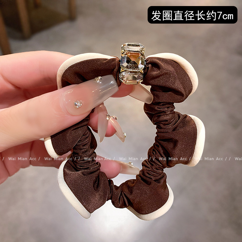 高级感发饰荷叶边大肠发圈女轻奢扎丸子头发绳新款皮筋扎马尾头绳|undefined