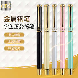批发莫兰迪毕业金属钢笔三四五六年级小学生初学者练字正姿钢笔
