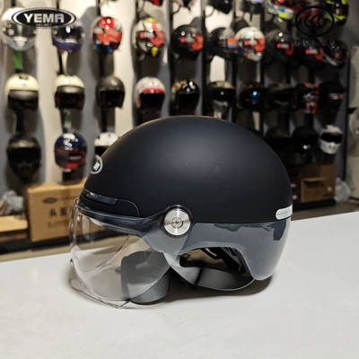 Motorcycle Safety Supplies, Mustang 3C certification YM369S - matte-black-with-short-transparent