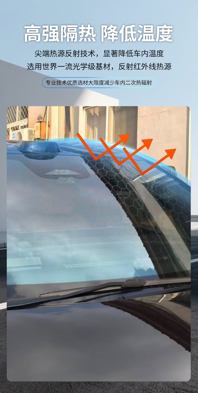 Double Silver series car window tint film, thickened for enhanced heat insulation, available for wholesale from the manufacturer; sun protection and privacy film for front and rear side windows