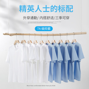 7A Antibacterial 220g Pure Cotton Off-Shoulder Round Neck Short-Sleeved T-Shirt Cultural Advertising Shirt Work Group Uniform with Printed Logo