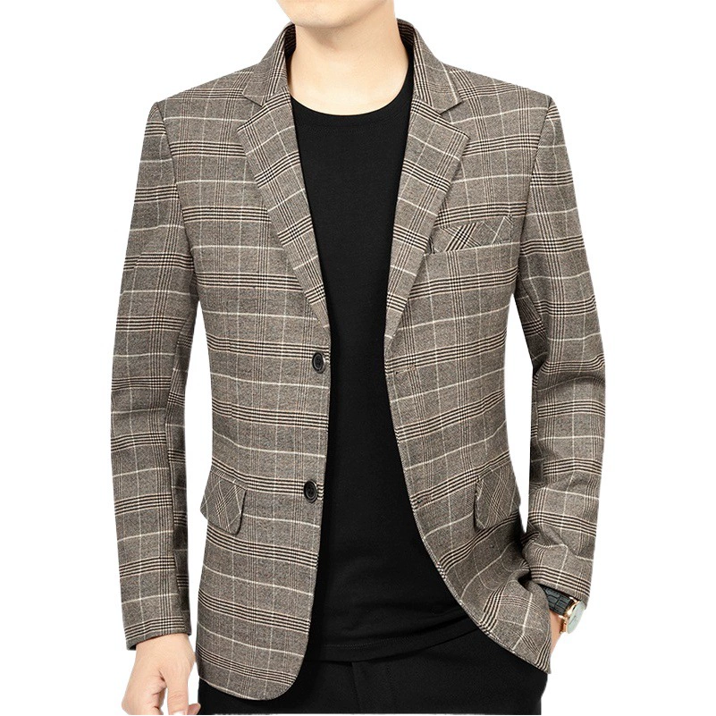 2024 весна и осень новые мужчины среднего возраста в полоску костюм бизнес-повседневный папа одет пиджак
