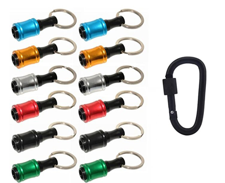 6点セットのカラーキーバックルのポストのロットのポストの登山バックルのセットの1/4六角の柄のドリルの収納のポスト|undefined