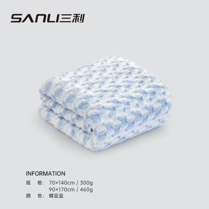 Sanli toallas de coral toallas de baño de lana larga toallas de baño gruesas para adultos toallas de baño de pareja toallas de baño de diamantes de color combinado toallas de baño grandes