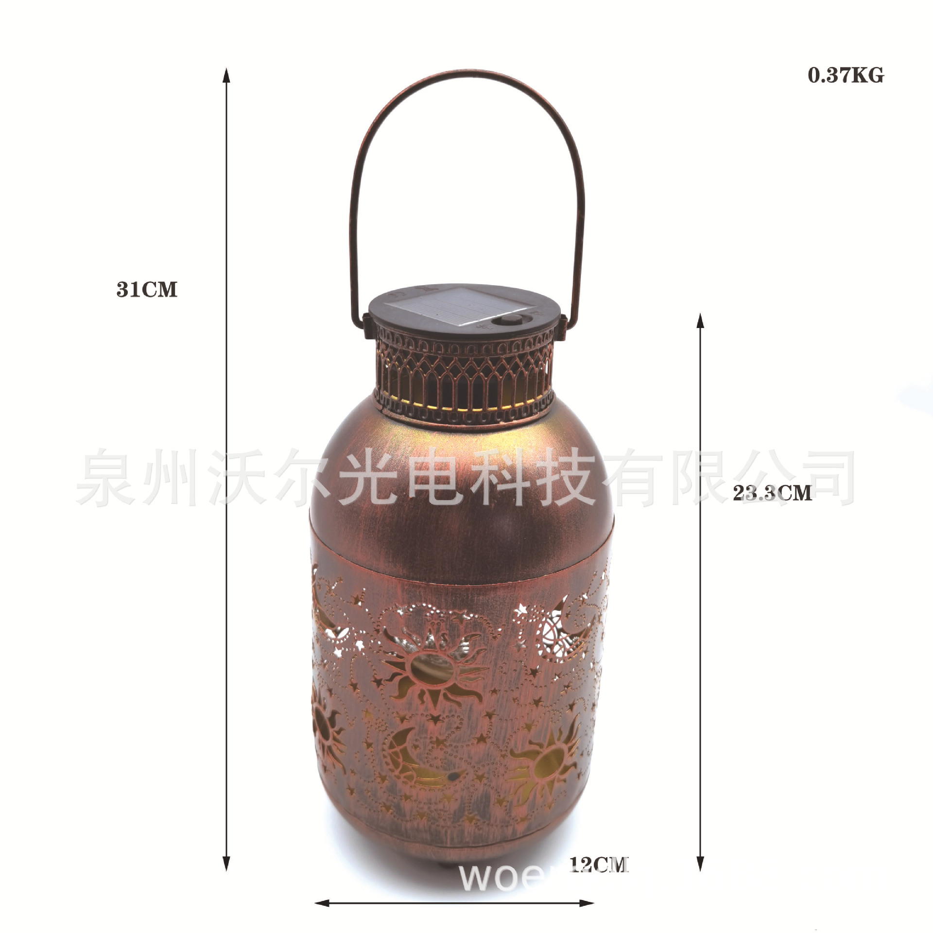 亚马逊热销LED太阳能太阳镂空复古灯花园 庭院装饰灯草坪灯手提灯