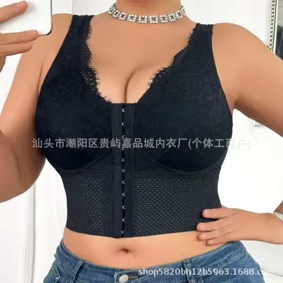 Cross-border bestseller: TK hot-selling shaping underwear, front-closure design, tummy-control, lifting effect, backless, hollowed-out, breathable, and lace detailing Cross-border bestseller: TK hot-selling shaping underwear, front-closure design, tummy-control, lifting effect, backless, hollowed-out, breathable, and lace detailing