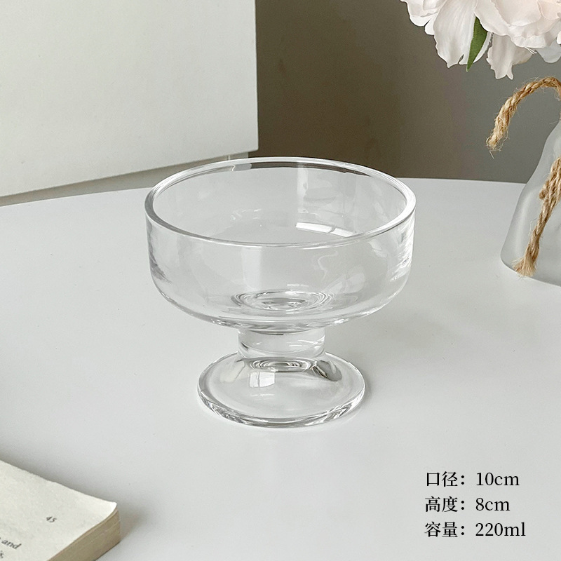 ins简约玻璃甜品碗酸奶杯高脚雪糕碗杯冰淇淋杯子冰激凌杯酸奶杯|undefined