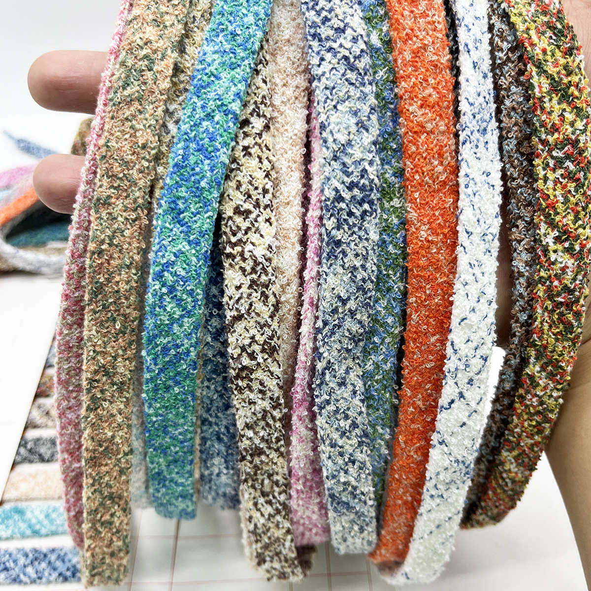 10 / 15mm otoño / invierno mezcla pequeña piedra de arena doble capa cuerda hueca cuerda de chaqueta plana pantalones deportivos cuerda de dibujo accesorios de ropa