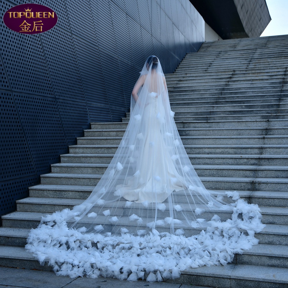 Buy quality Wedding Luxury Heavy Work Veil Iron Hair Comb Veil Super