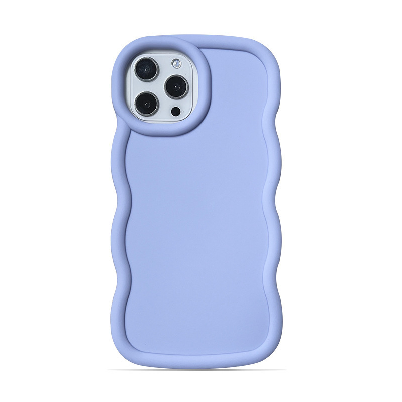 适用iPhoneXSMAX手机壳马卡龙大波浪6/7/8糖果色大孔X/XS软壳批发|undefined