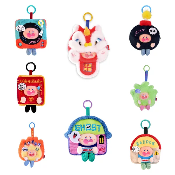 Authentic Kapeilong Adorable Earphone Case, Crying Little Bomb, Mischievous Evil Dog, Haunted House Plush Doll, Coin Storage