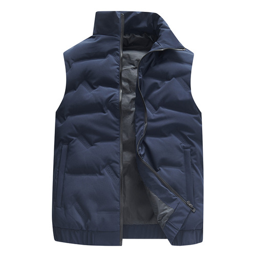 Men's  New Down Vest, Stand-up Collar, White Goose Down, Trendy Warm Leisure Jacket for Autumn and Winter