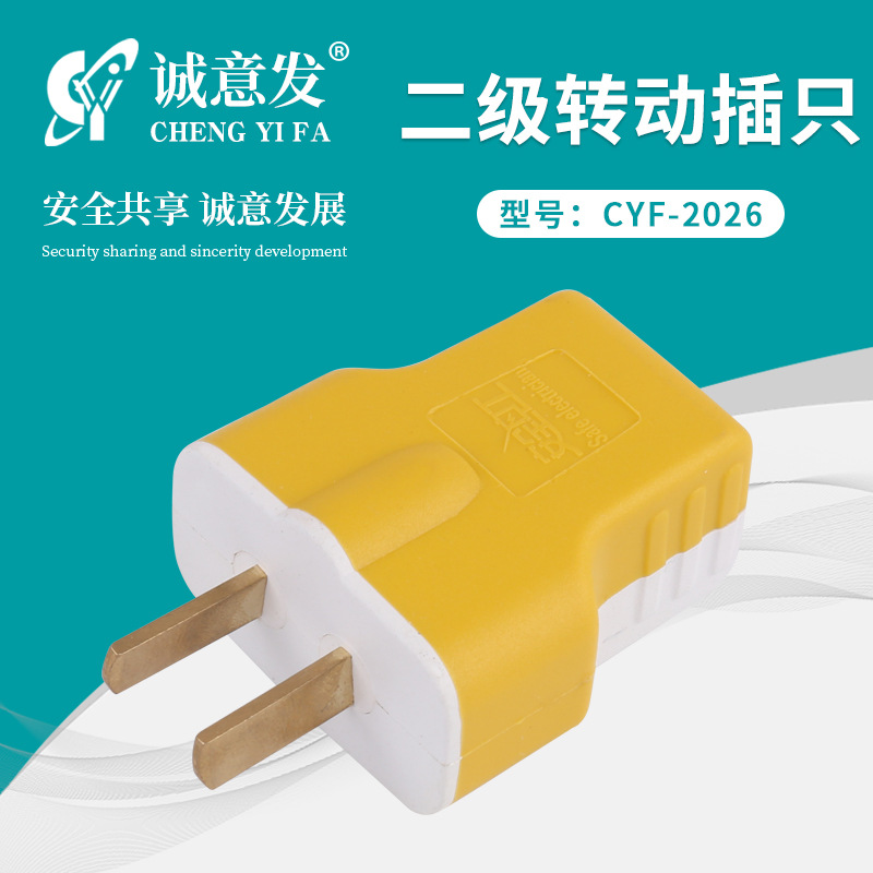 2026 二极二插电源插头 工程一体铜固定两极二脚插头插只系列
