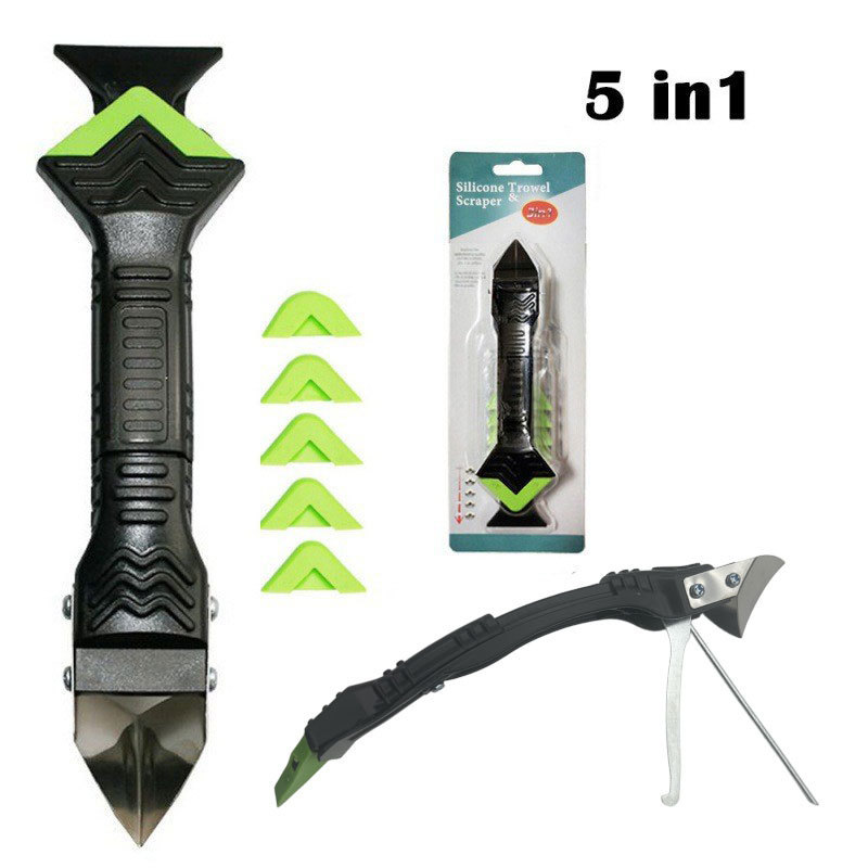 Cross-Border Six-In-One Multifunctional Glue Remover Stainless Steel Head Sealant Cleaner Gap Filler Grout Scraper
