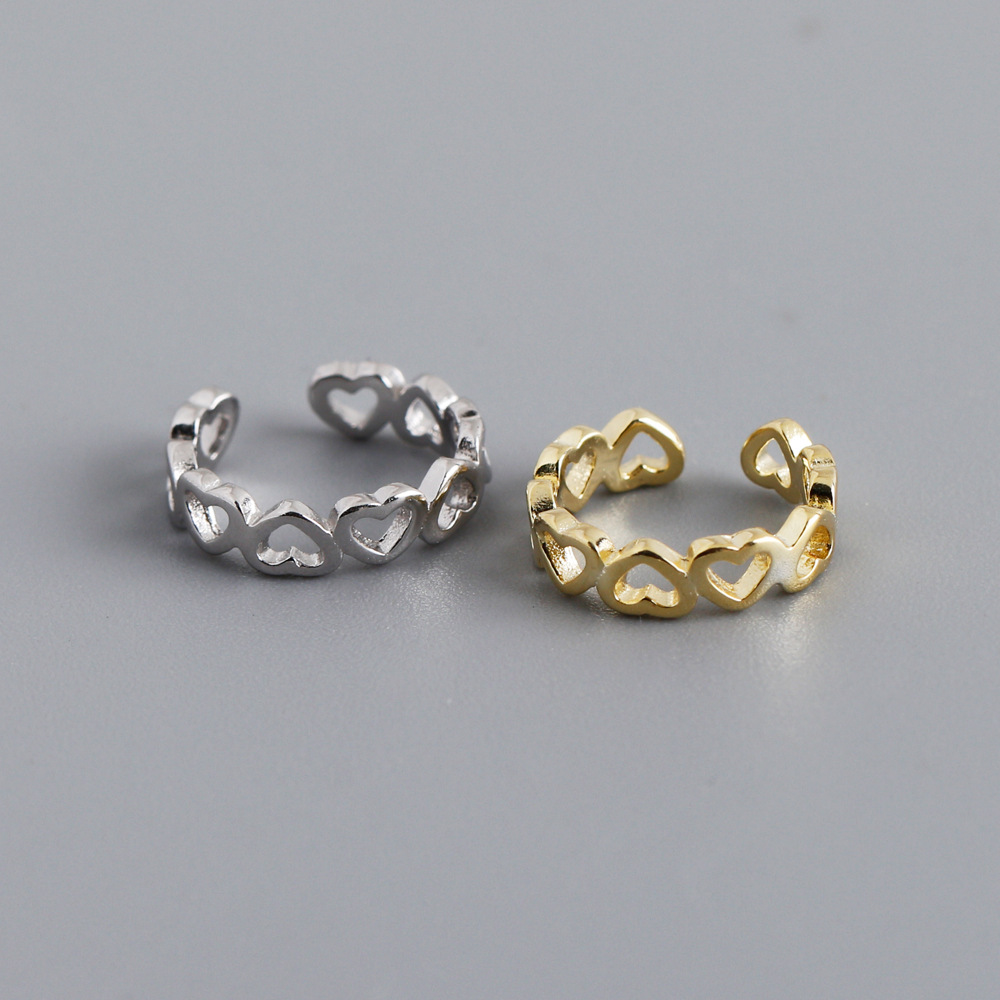 1 Pièce Style Ins Forme De Cœur Argent Sterling Évider Clips D'oreille display picture 3