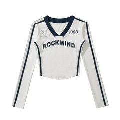 Ladie's Autumn Long-Sleeve Chicken Collar Climbing Print Tight Sports Fashion Short-Sleeve Base Shirt