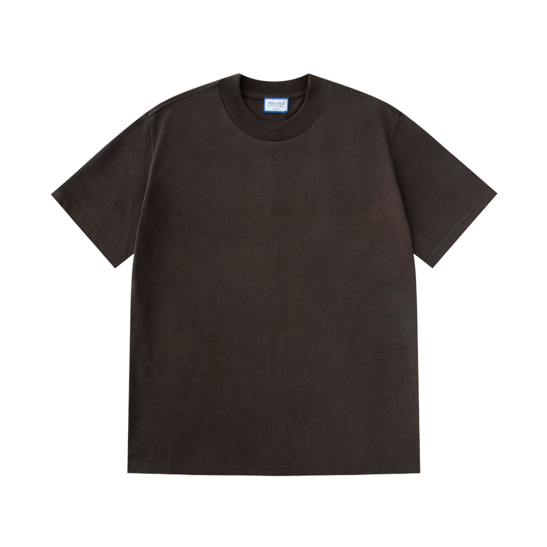 400g de algodón pesado de estilo americano pequeño escote camiseta de los hombres sueltos más tamaño de algodón de manga corta camiseta camisa de fondo