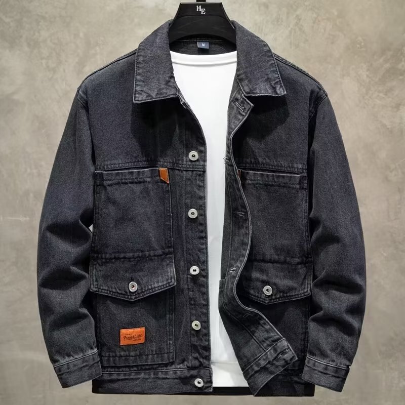 Denim coat men's popular Korean fashion loose 2022 autumn new men's work jacket clothes