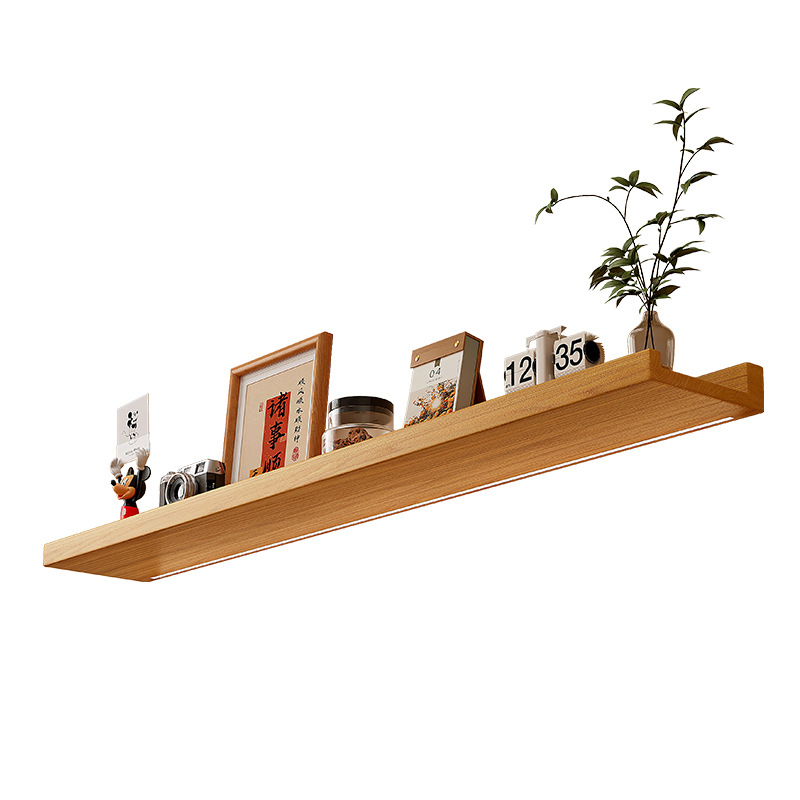 Estantes de pared de madera sólida sin agujeros de madera de pino tablero de palabra sala de estar casa colgar pared decoración estante con luz