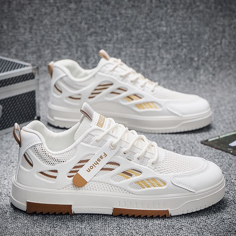Sports summer breathable white mesh trend universal casual sneakers