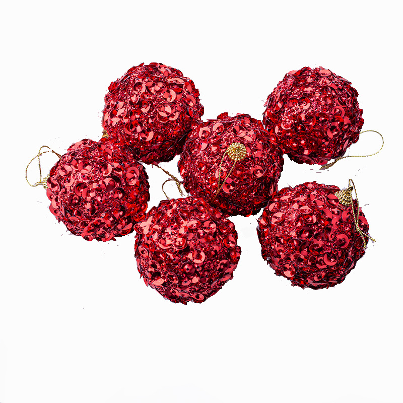 8cm6 flor roja oblea espuma BOLA DE Navidad decoración suministros centro comercial ventana hogar colgante bola