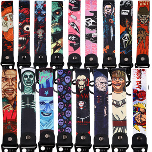 Halloween Cartoon Horror Hawk Keychain Pendant Carabiner Car Key Chain Rope Metal Hanging Accessories