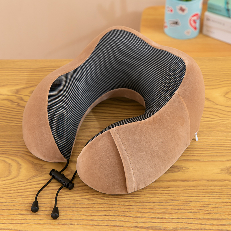 Almohada en forma de U de negocios, almohada para el almuerzo de oficina, viaje de negocios, almohada para el cuello de rebote lento, almohada en forma de U de espuma con memoria de joroba