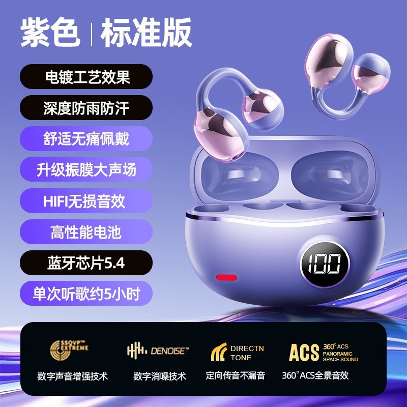 跨境爆款气骨传导蓝牙耳机无线夹耳式运动不入耳高颜值舒适佩戴|undefined