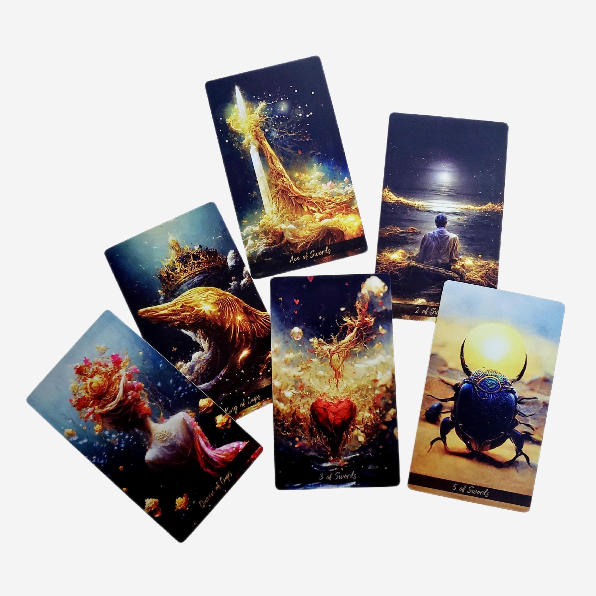 Cartas de tarot golden journey, deck oráculo para jogos_voghion.com