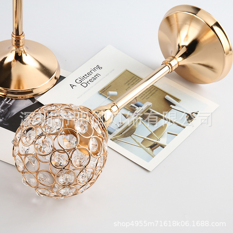 Transfronterizo Amazon estilo europeo de la boda Home Hotel de una sola cabeza accesorios de candelabro de cristal hueco artesanía adornos