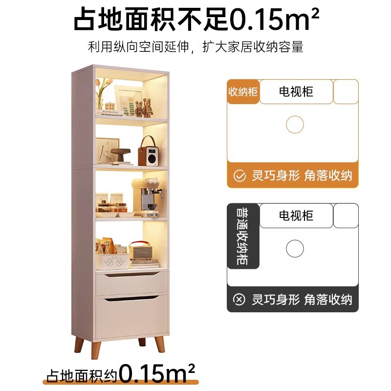 Estante de libros Estante de piso Gabinete doméstico Salón contra la pared Gabinete de exhibición del dormitorio Gabinete de televisión junto al armario de almacenamiento