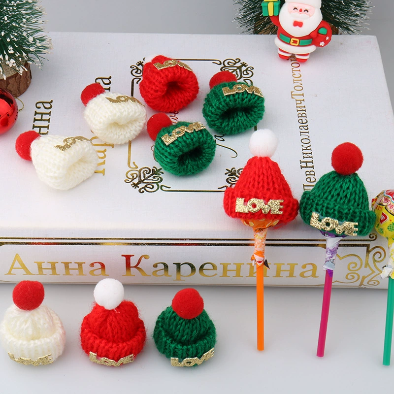 Корейская мини-любовь, рождественская шерстяная шапка, рождественский подарок, украшение, кукла, нож и вилка, бутылка вина, шляпа для большого пальца
