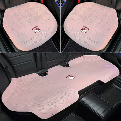 interior decoration for women, Seat cushion, seat cover - red-bow-cat-pink-houndstooth-saddle-pad-3-piece-set